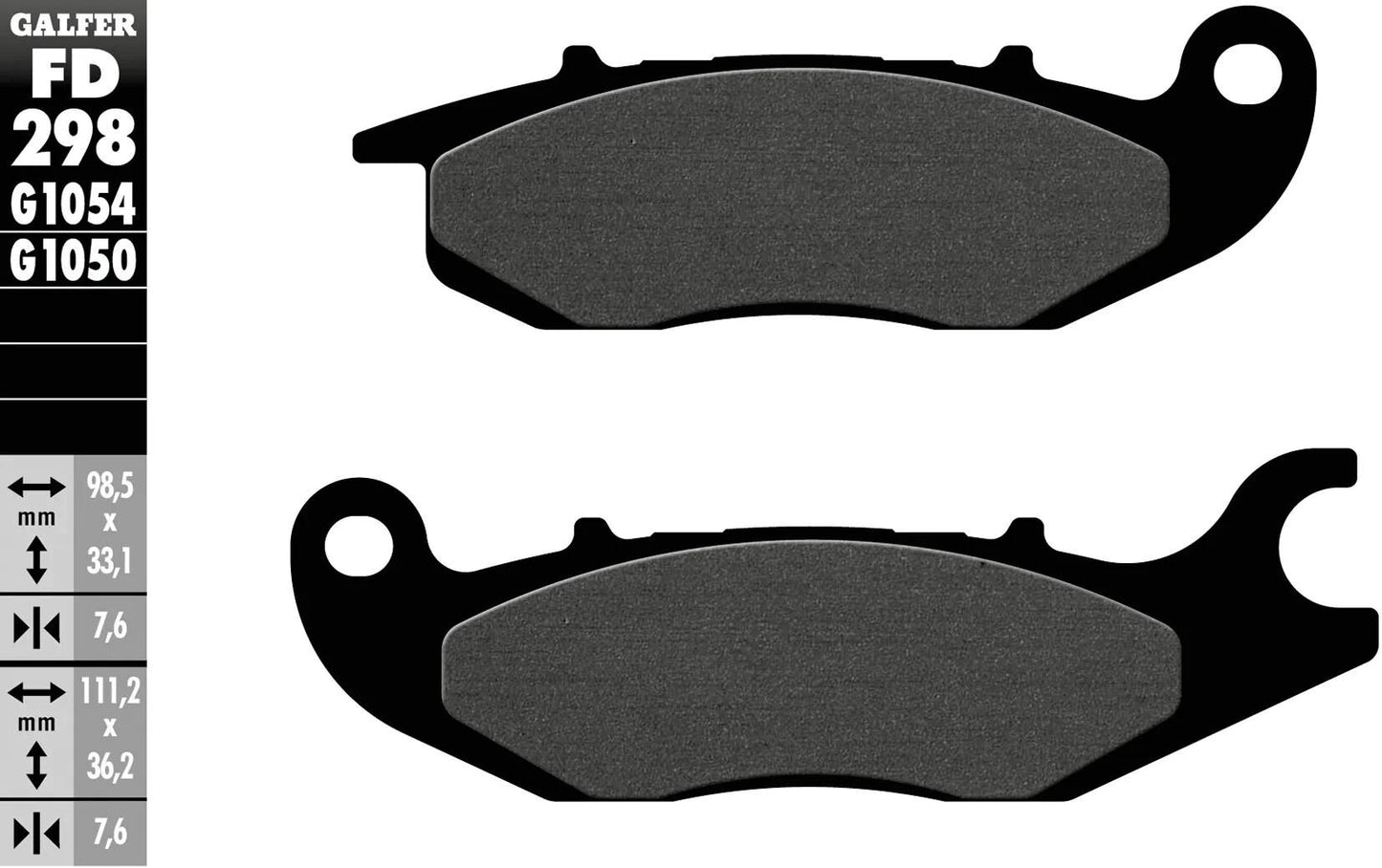 GALFER bremsbelag fd298 brake pad fd298 g1054 organic standard