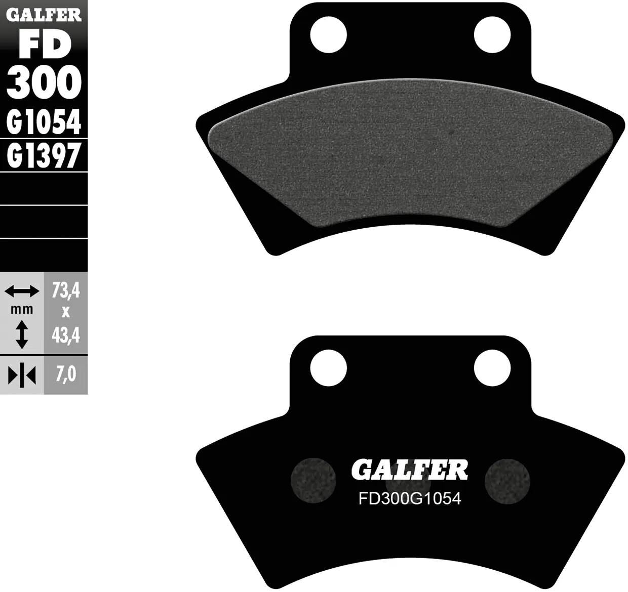 GALFER bremsbelag fd300 brake pad fd300 g1054 organic standard