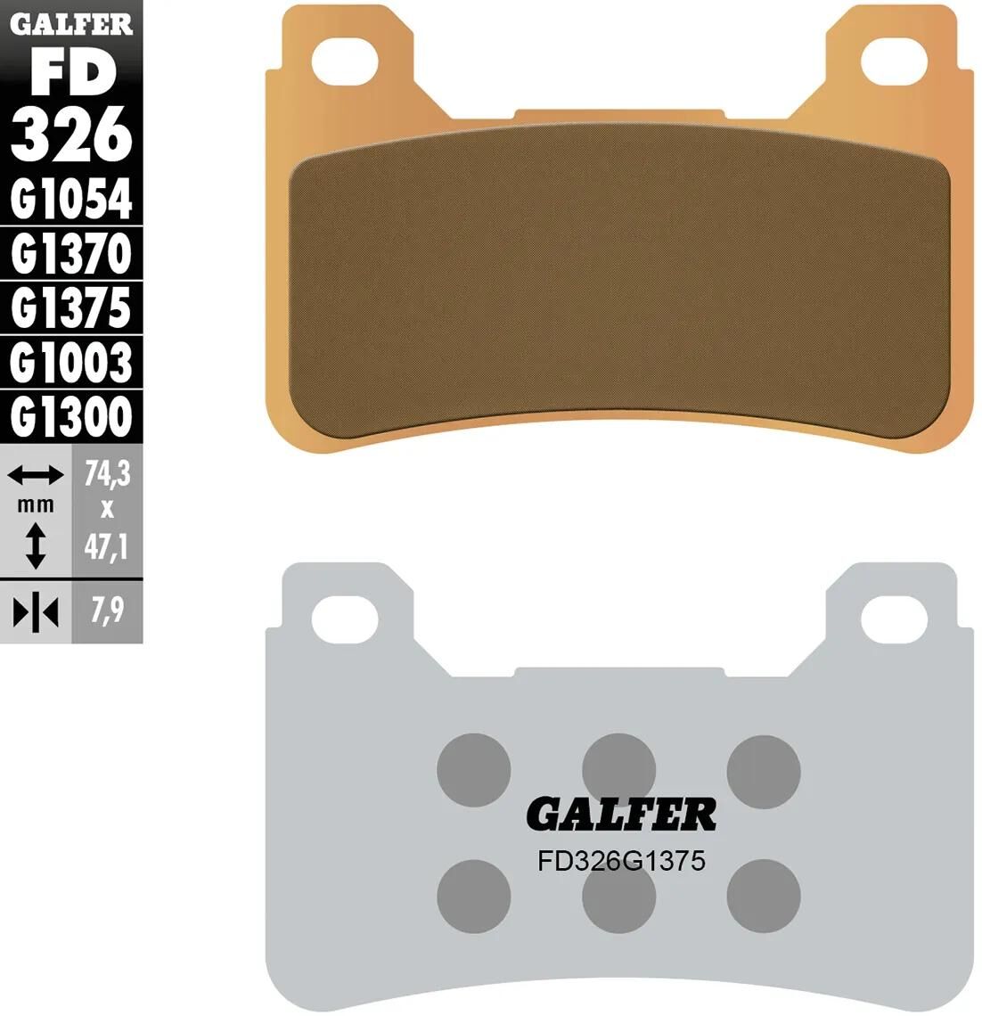 GALFER bremsbelag fd326 brake pad fd326 g1375 sint.metal str. sp.