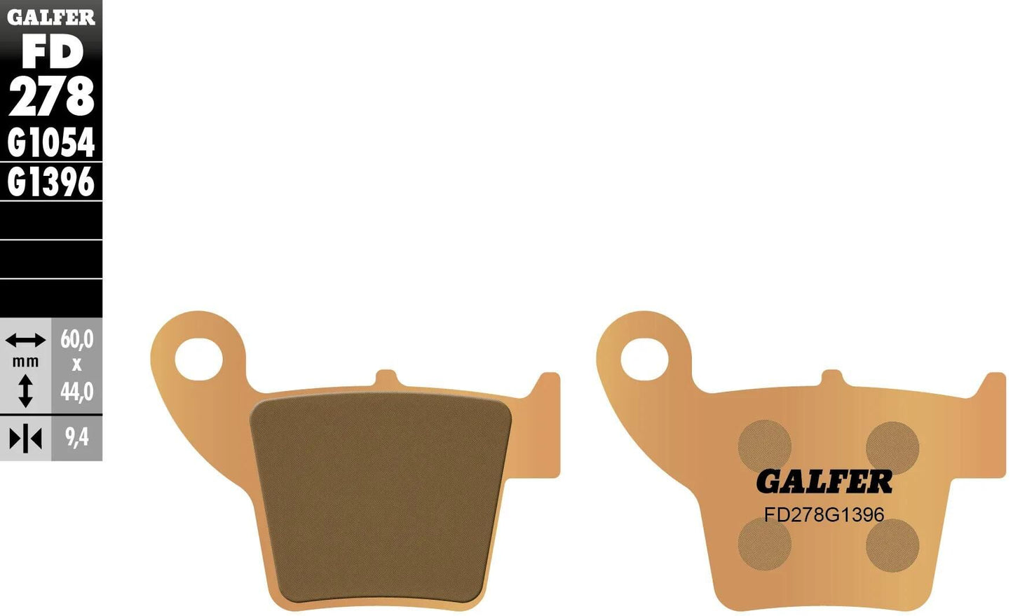 GALFER bremsbelag fd278 brake pad fd278 g1396 sint.metal offroad