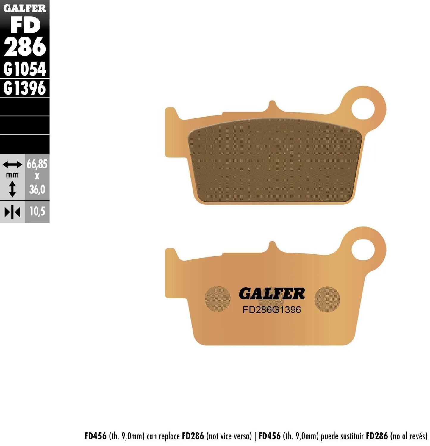 GALFER bremsbelag fd286 brake pad fd286 g1396 sint.metal offroad
