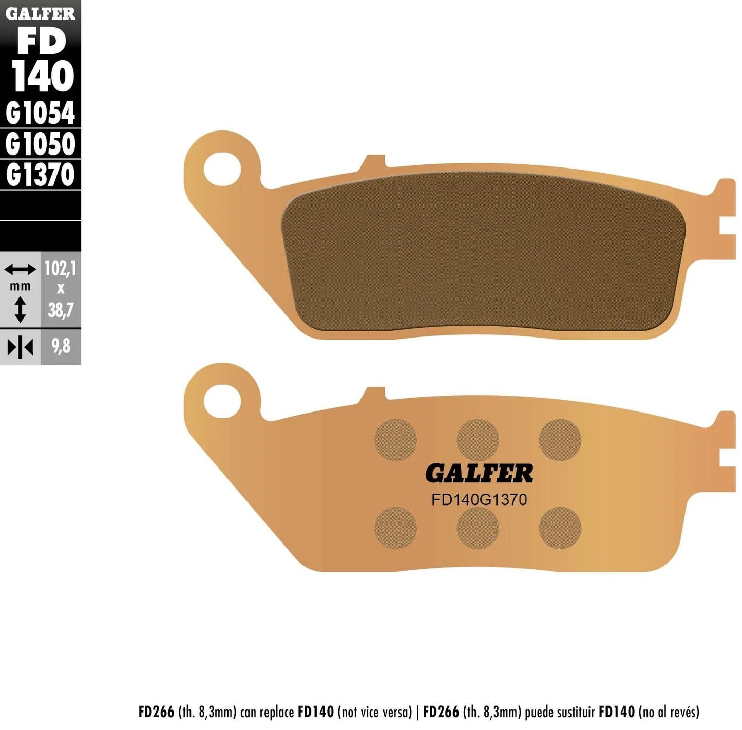 GALFER bremsbelag fd140 brake pad fd140 g1370 sintered metal