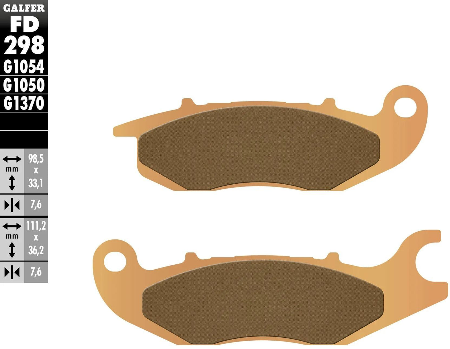 GALFER bremsbelag fd298 brake pad fd298 g1370 sintered metal