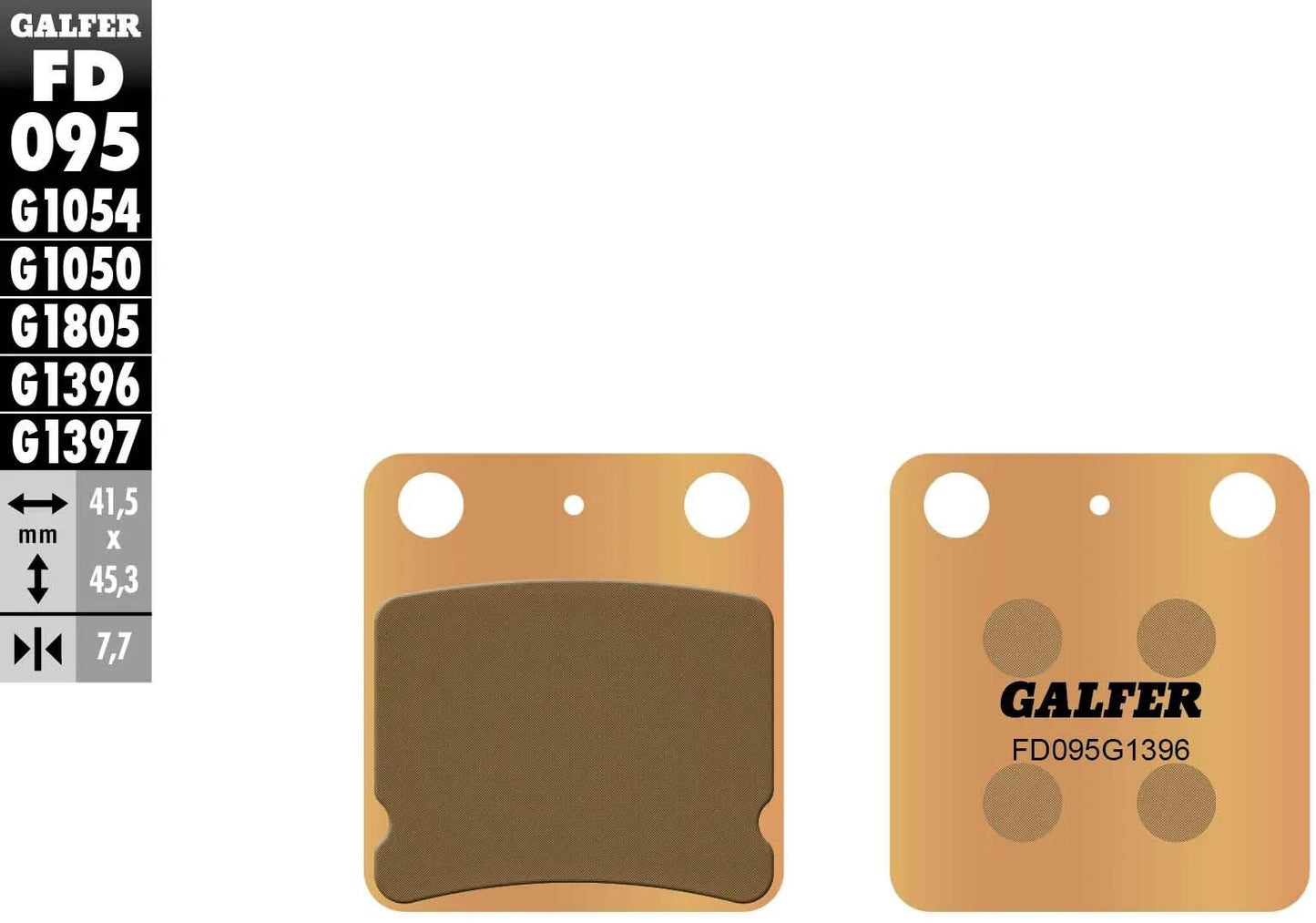 GALFER bremsbelag fd095 brake pad fd095 g1396 sintered metal