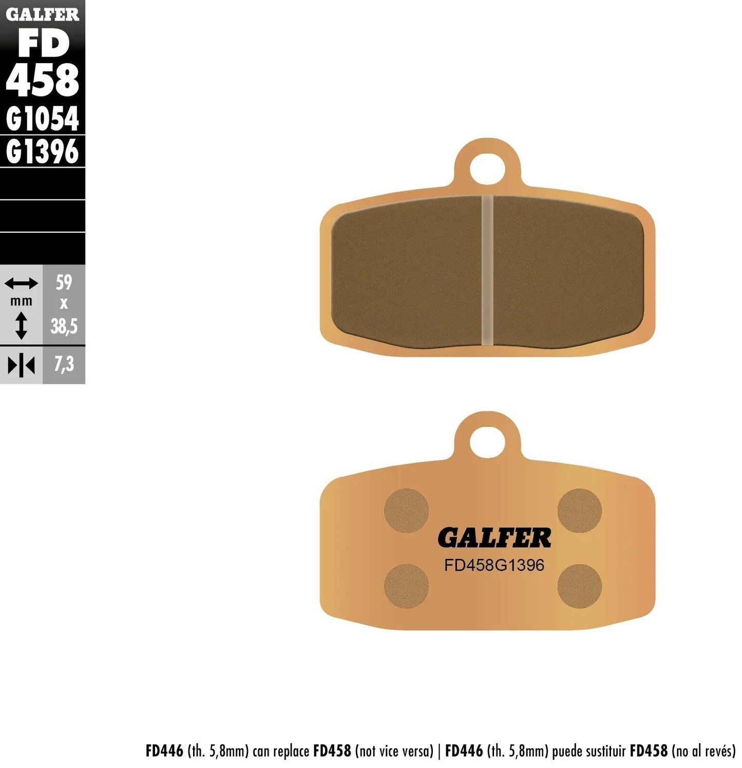 GALFER bremsbelag fd458 brake pad fd458 g1396 sint.metal offroad