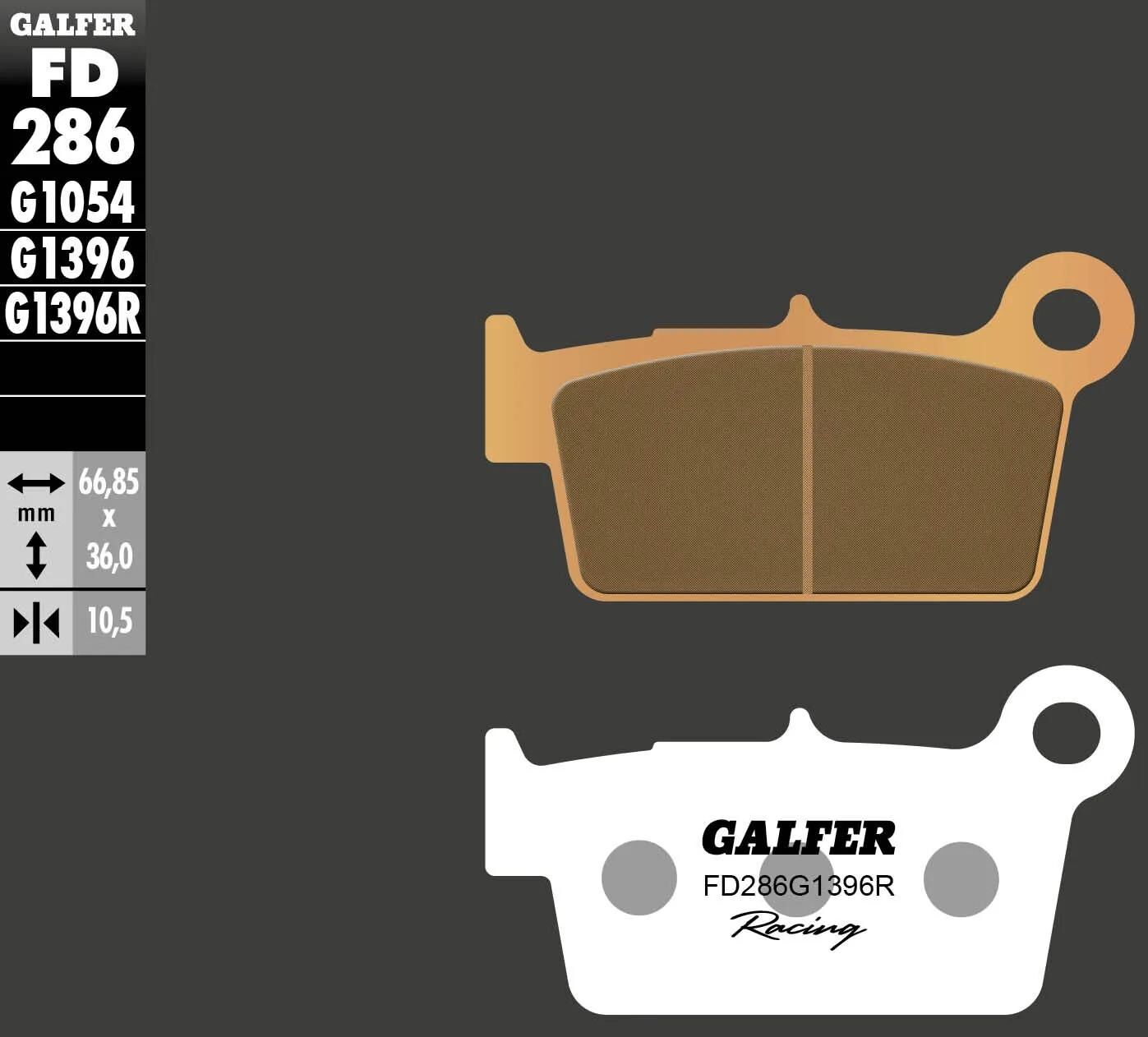 GALFER bremsbelag fd286 brake pad fd286 g1396r sint.met.rac.offr.