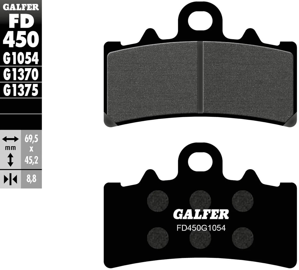 GALFER bremsbelag fd450 brake pad fd450 g1054 organic standard