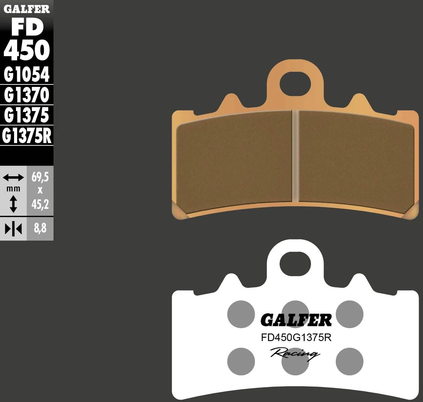 GALFER bremsbelag fd450 brake pad fd450 g1375r sint.met.racing
