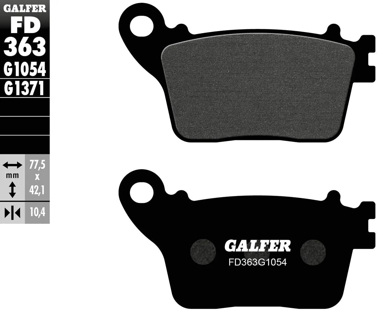 GALFER bremsbelag fd363 brake pad fd363 g1054 organic standard