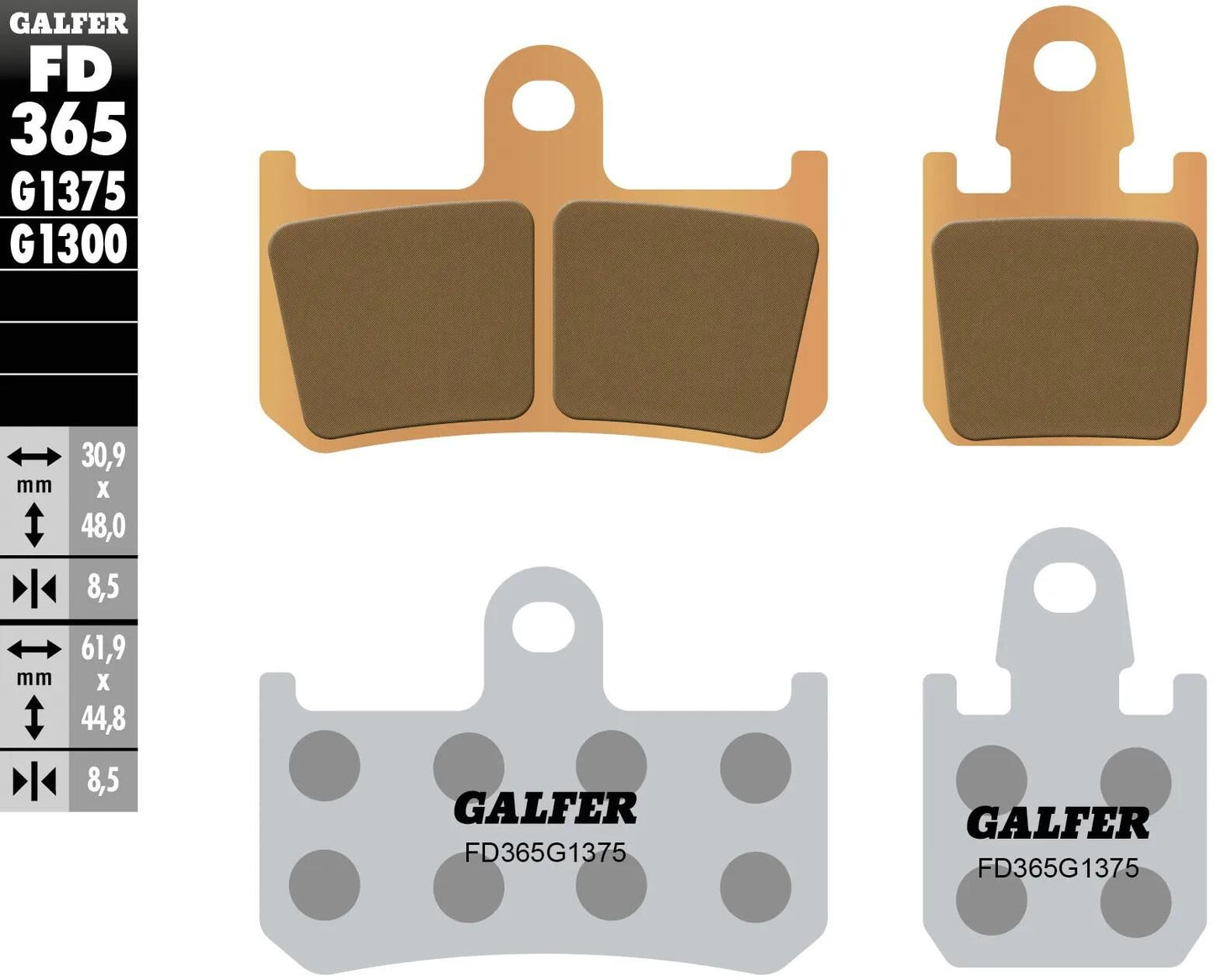 GALFER bremsbelag fd365 brake pad fd365 g1375 sint.met.str. sp.