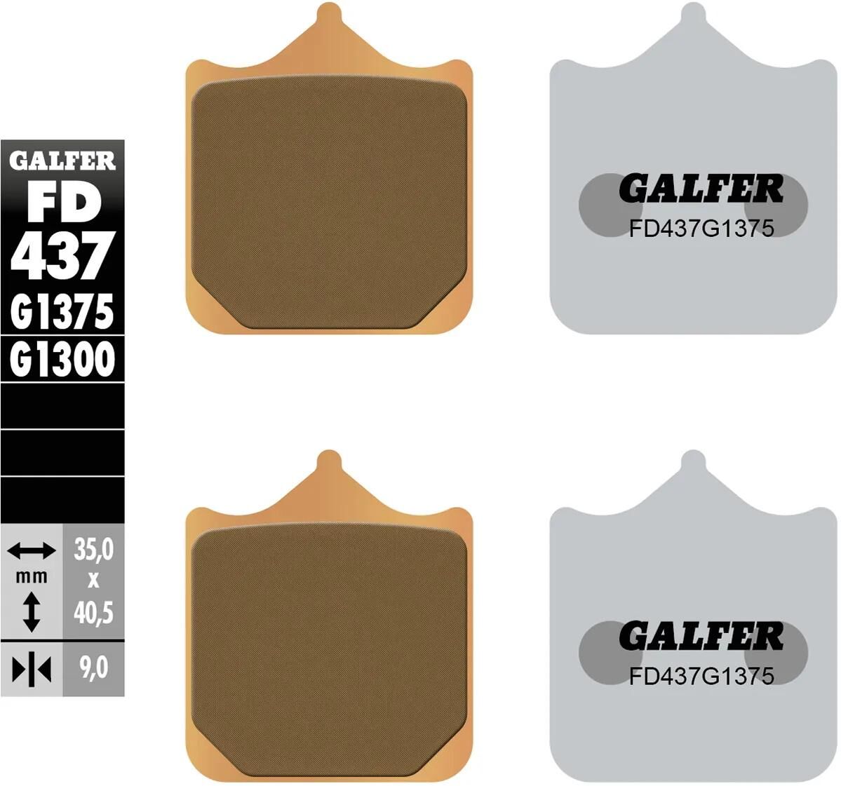 GALFER bremsbelag fd437 brake pad fd437 g1375 sint.metal str. sp.
