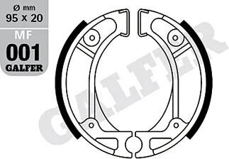 GALFER bremsbacke mf001 brake shoe mf001 g2165 organic