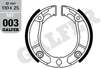 GALFER bremsbacke mf003 brake shoe mf003 g2165 organic