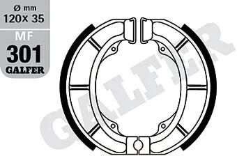 GALFER bremsbacke mf301 brake shoe mf301 g2165 organic