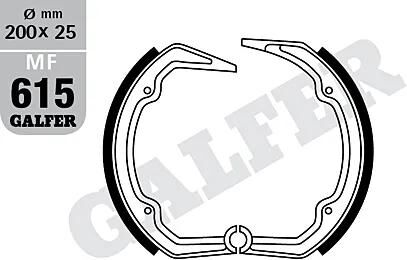GALFER bremsbacke mf615 brake shoe mf615 g2165 organic