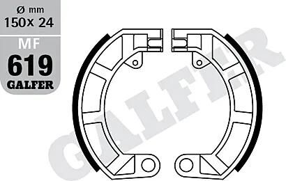 GALFER bremsbacke mf619 brake shoe mf619 g2165 organic