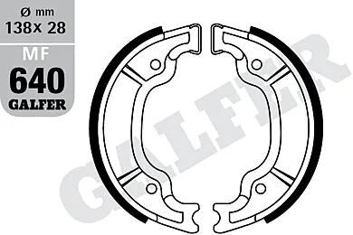 GALFER bremsbacke mf640 brake shoe mf640 g2165 organic
