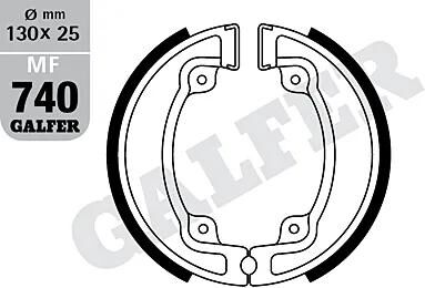 GALFER bremsbacke mf740 brake shoe mf740 g2165 organic