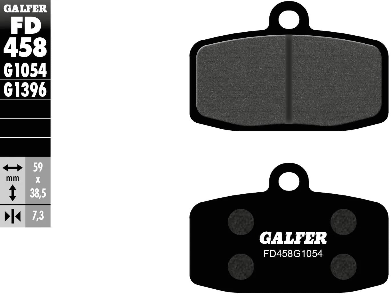 GALFER bremsbelag fd458 brake pad fd458 g1054 organic standard