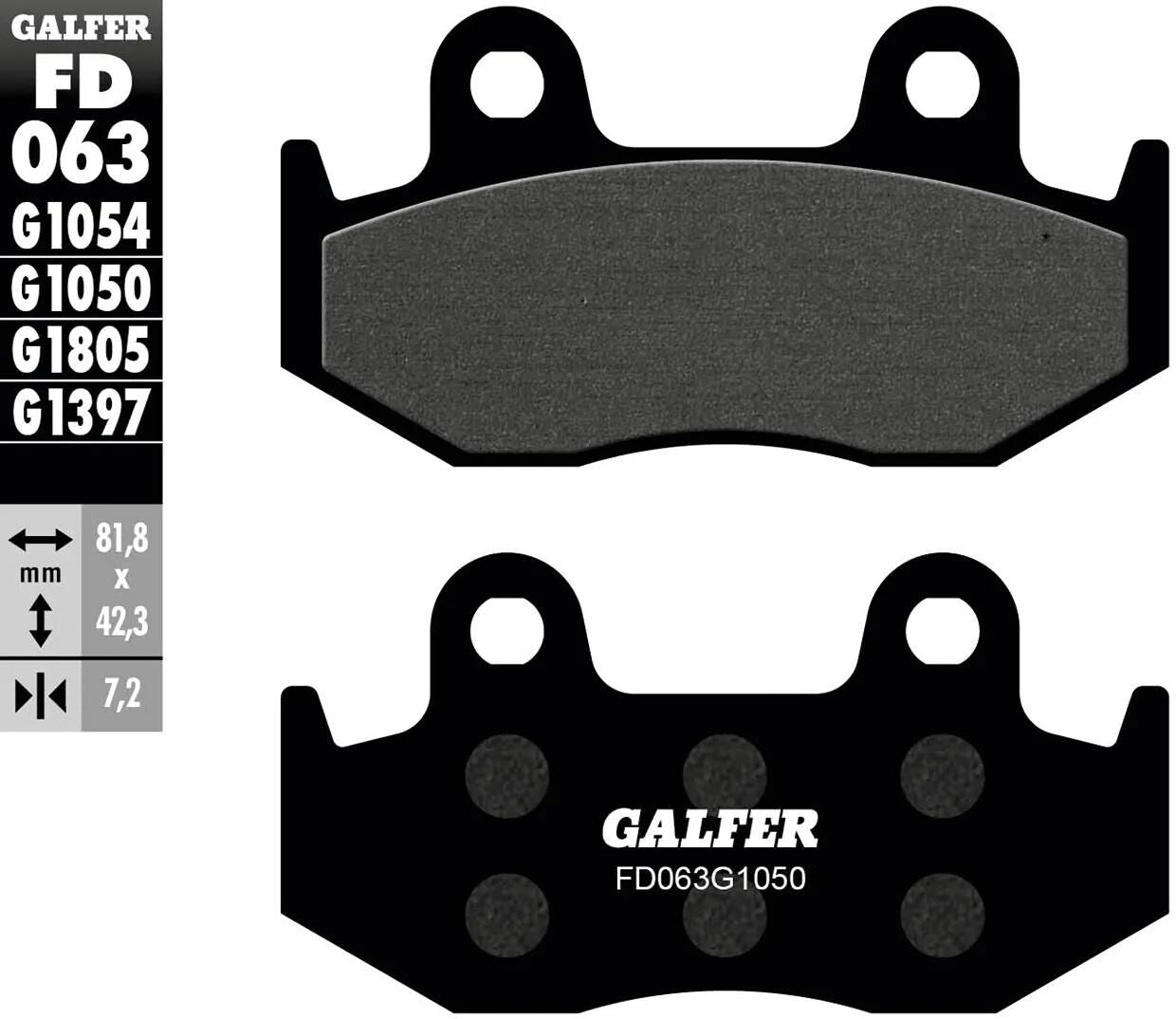 GALFER bremsbelag fd063 brake pad fd063 g1050 organic