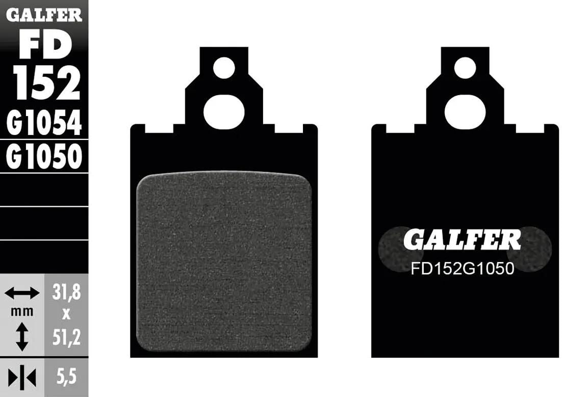 GALFER bremsbelag fd152 brake pad fd152 g1050 organic