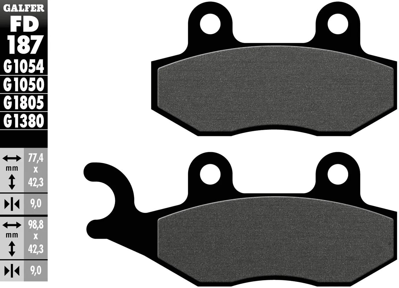 GALFER bremsbelag fd187 brake pad fd187 g1050 organic