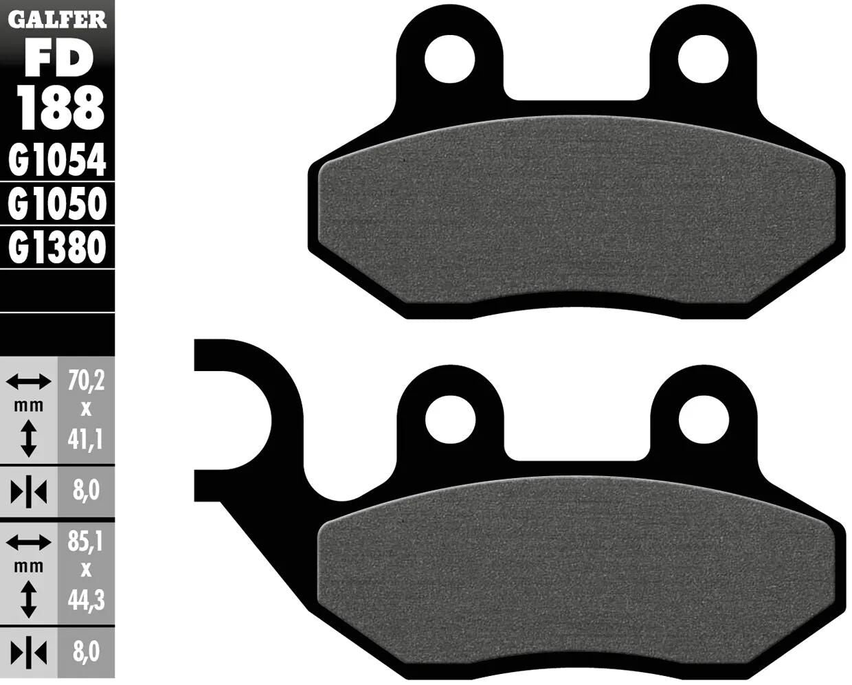 GALFER bremsbelag fd188 brake pad fd188 g1050 organic scooter