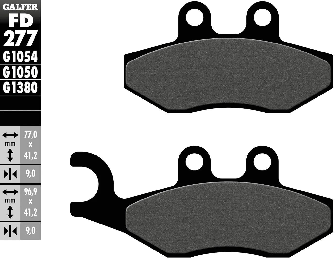 GALFER bremsbelag fd277 brake pad fd277 g1050 organic scooter