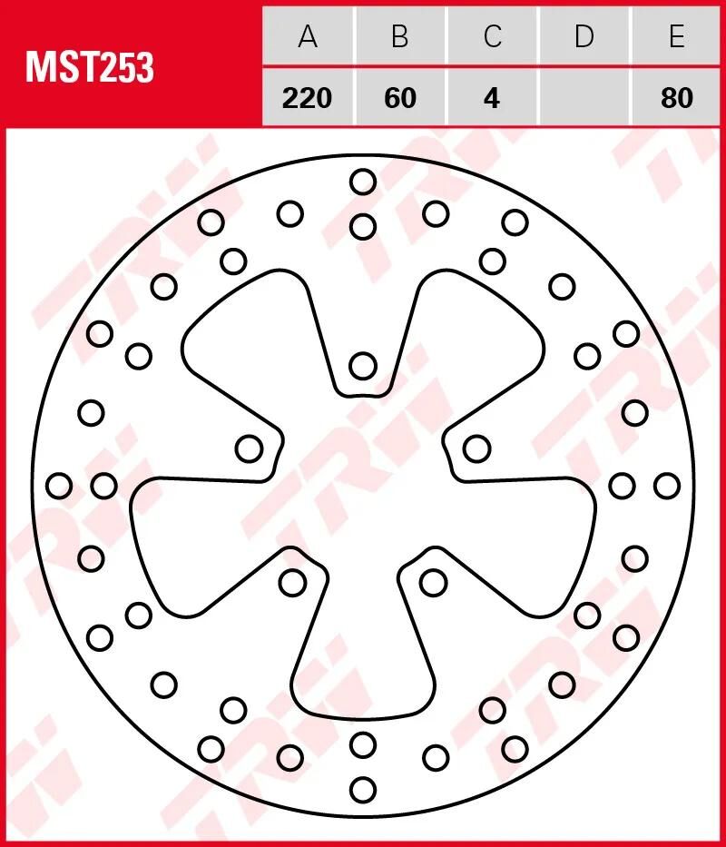 TRW bremsscheibe mst253 rotor mst253 rigid