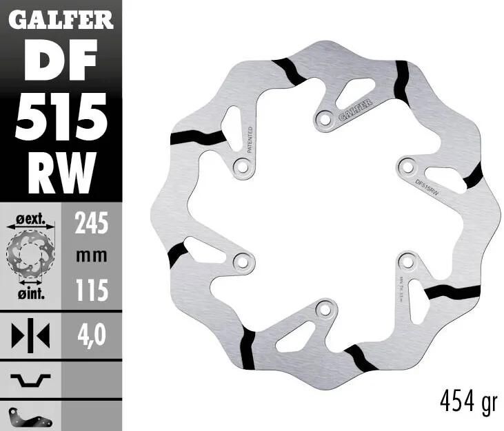 GALFER bremsscheibe df515 wave rotor df515 rw offroad rigid gr.