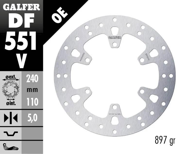 GALFER bremsscheibe df551 rotor df551 type v rigid