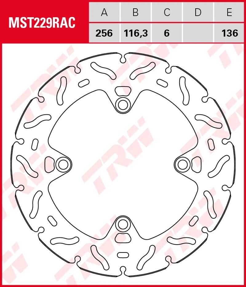 TRW bremsscheibe mst229rac rotor mst229rac rigid