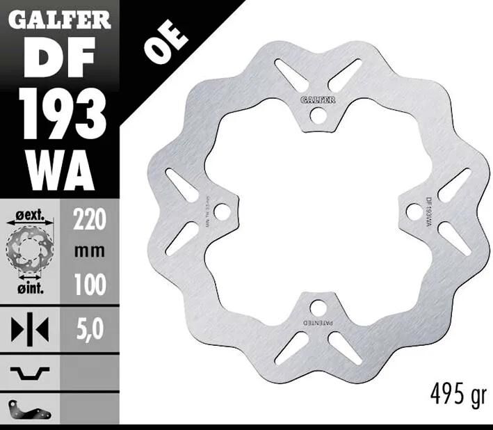 GALFER bremsscheibe df193 rotor df193 type wa rigid