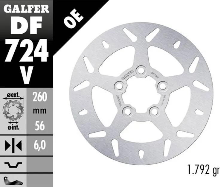 GALFER bremsscheibe df724 rotor df724 type v rigid
