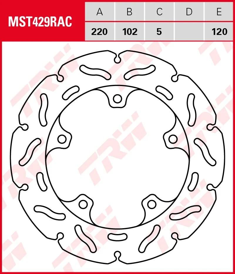 TRW bremsscheibe mst429rac rotor mst429rac rigid