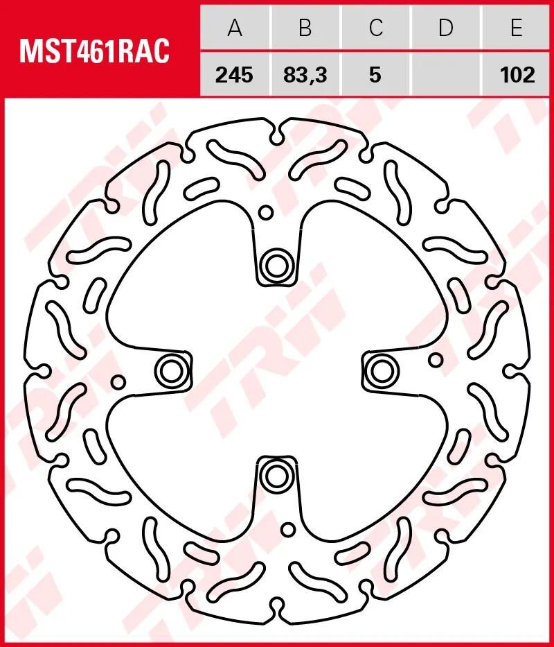 TRW bremsscheibe mst461rac rotor mst461rac rigid