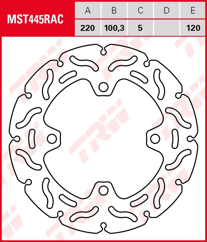 TRW bremsscheibe mst445rac rotor mst445rac rigid
