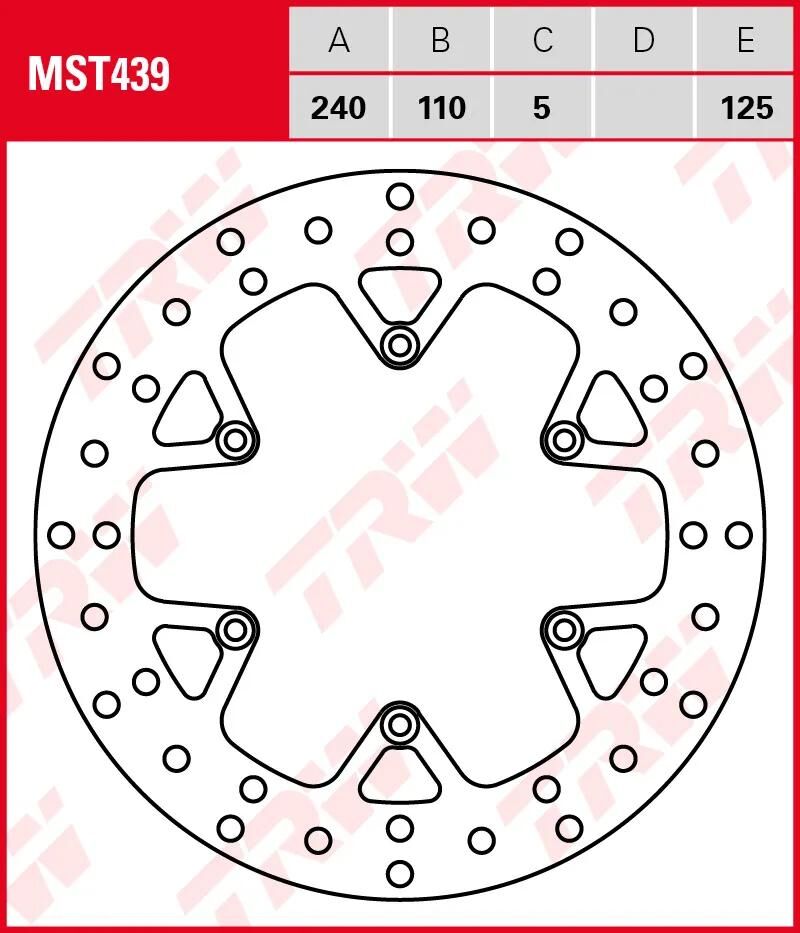 TRW bremsscheibe mst439 rotor mst439 rigid