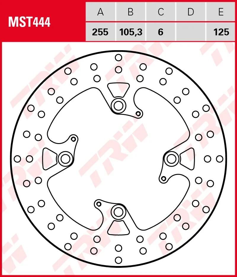 TRW bremsscheibe mst444 rotor mst444 rigid