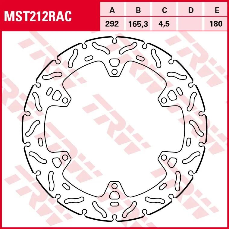 TRW bremsscheibe mst212rac rotor mst212rac rigid
