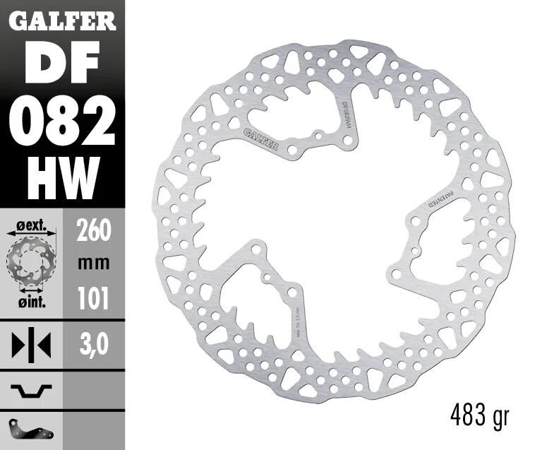GALFER bremsscheibe df082 wave rotor df082 hw offroad rigid shark