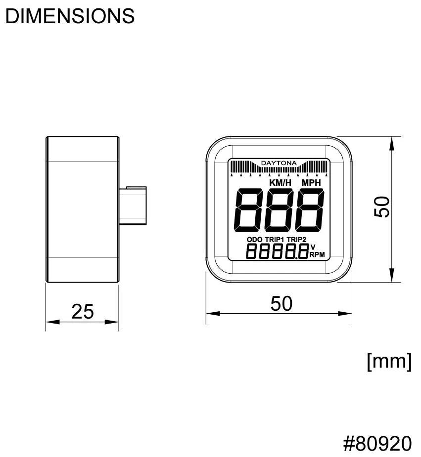 DAYTONA tachometer cube speedometer cube m speed alu sw