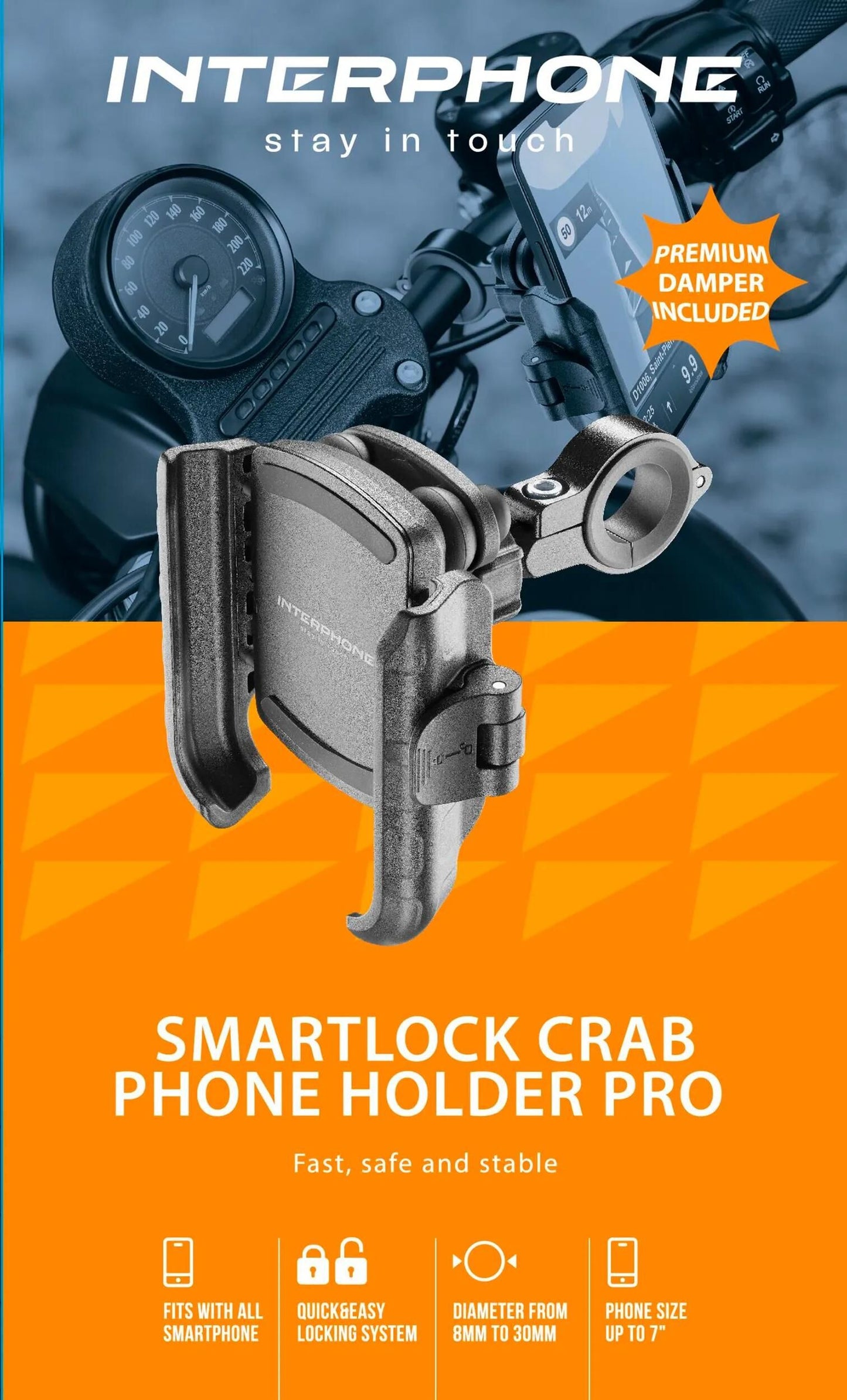 INTERPHONE handyhalter cell phone holder interph crab schw. universal pro