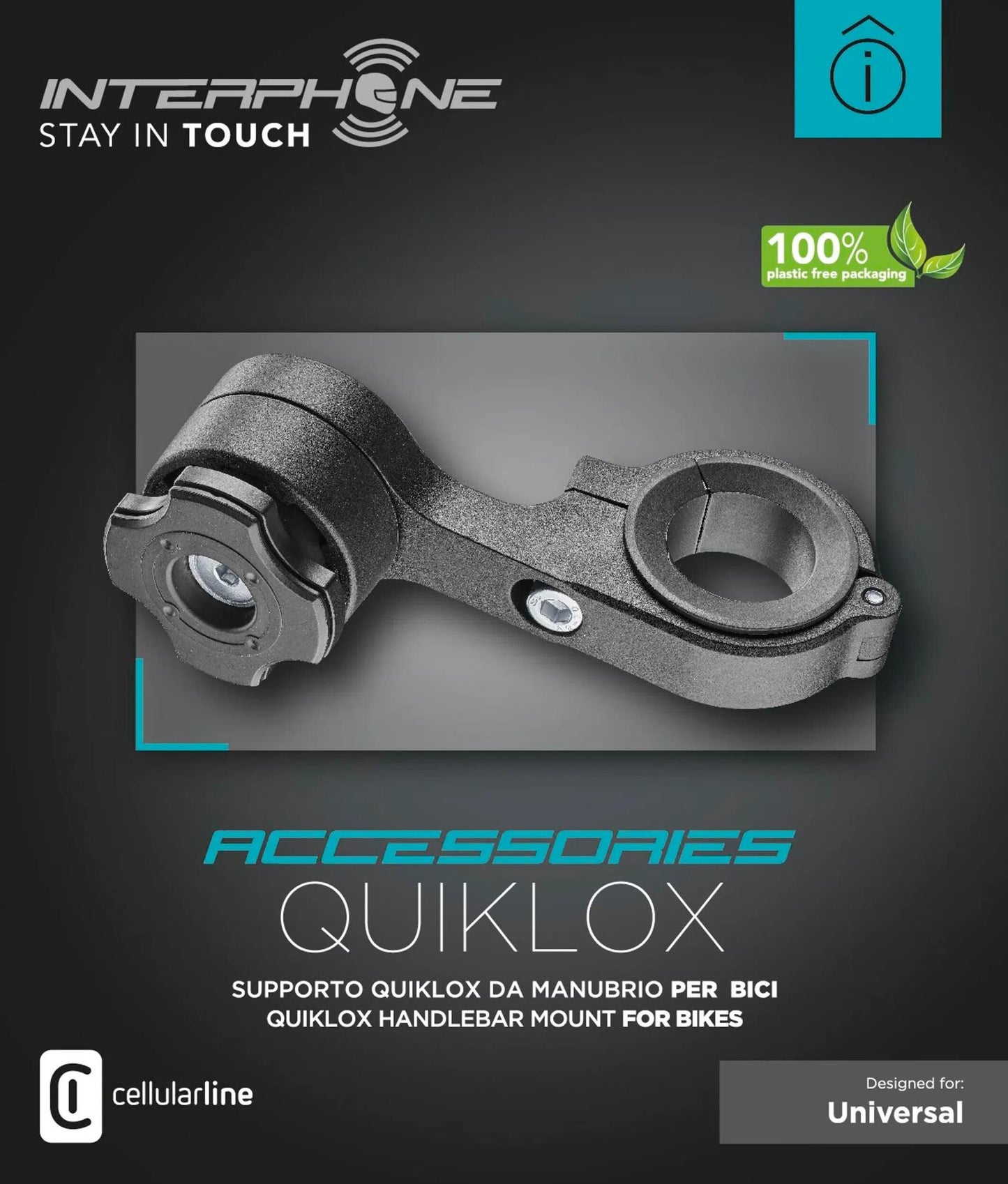 INTERPHONE handyhalter quiklox caseholder q-lox for bicycle handleb