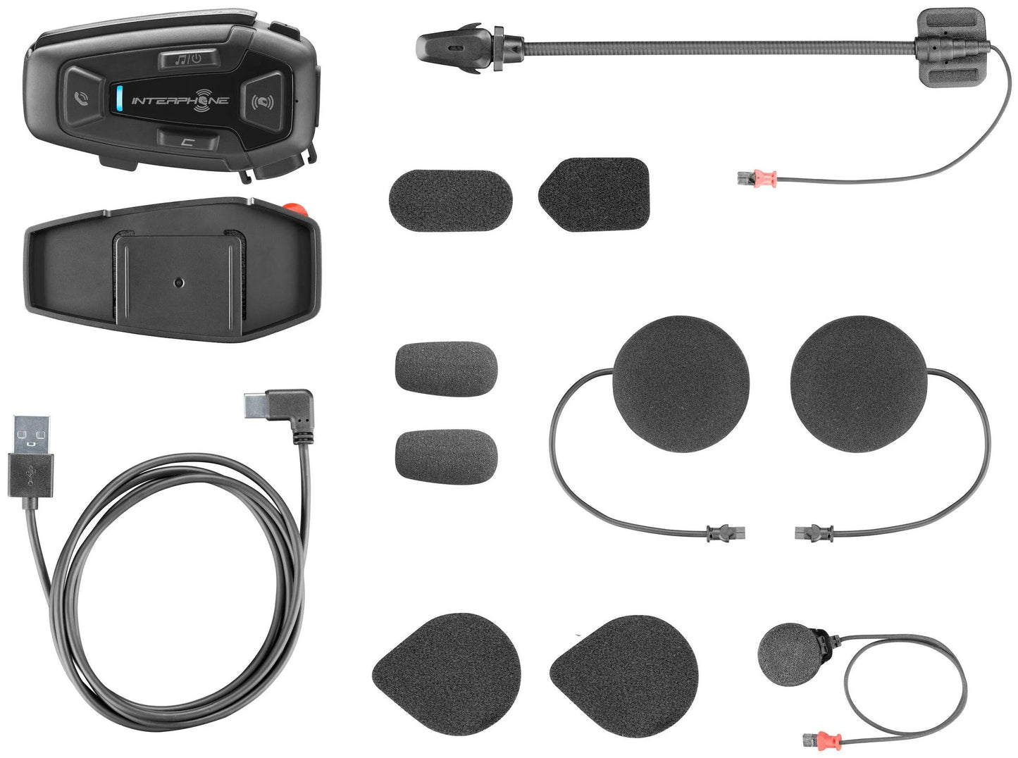 INTERPHONE helmkommunikationssystem u-com 8 r com. system helmet u-com8r singlekit