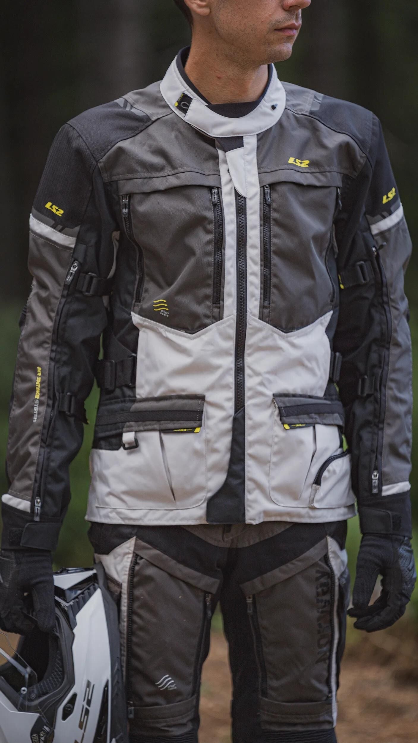 LS2 jacke norway jacket norway man black gray yellow 3xl