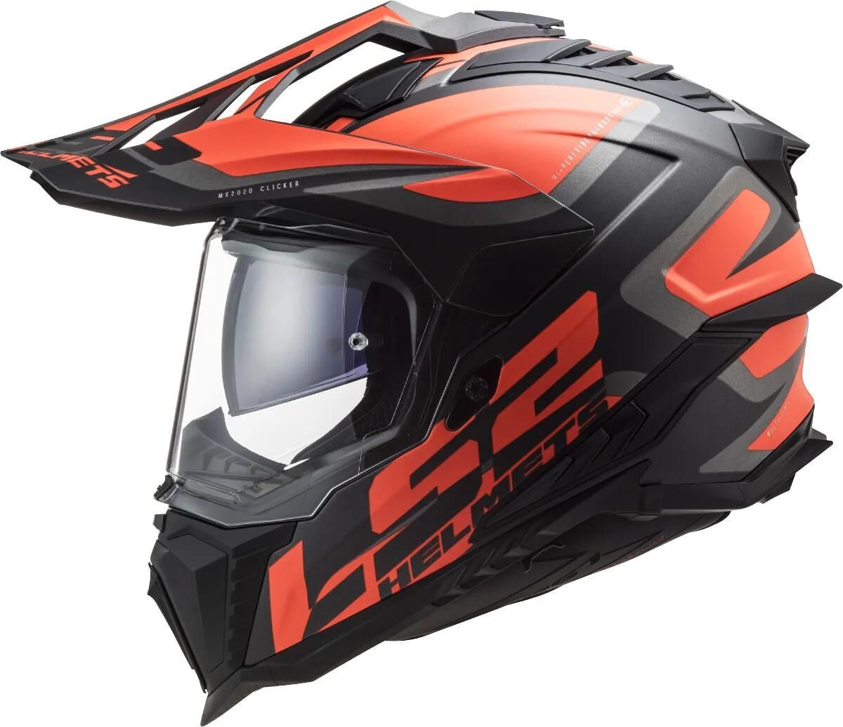 LS2 endurohelm mx701 explorer alter helmet explorer age bw neonorange matt gr.s
