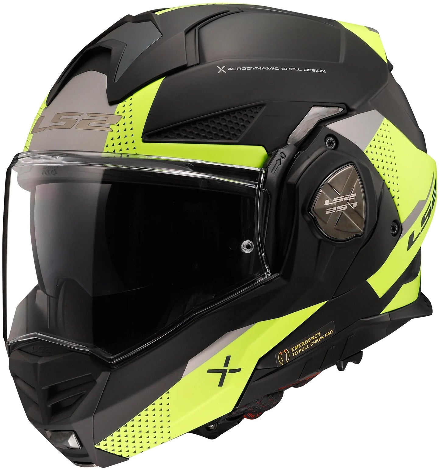 LS2 klapphelm ff901 advant x oblivion helmet advant x obliv bw neon yellow matt gr. x