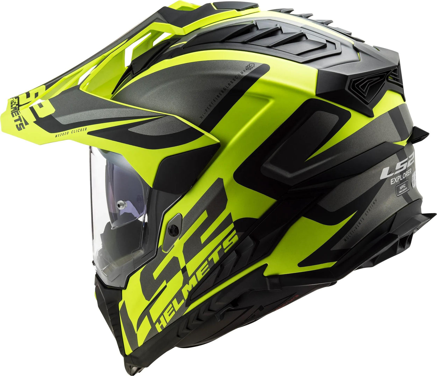 LS2 endurohelm mx701 explorer alter helmet explorer age bw neono yellow matt gr.