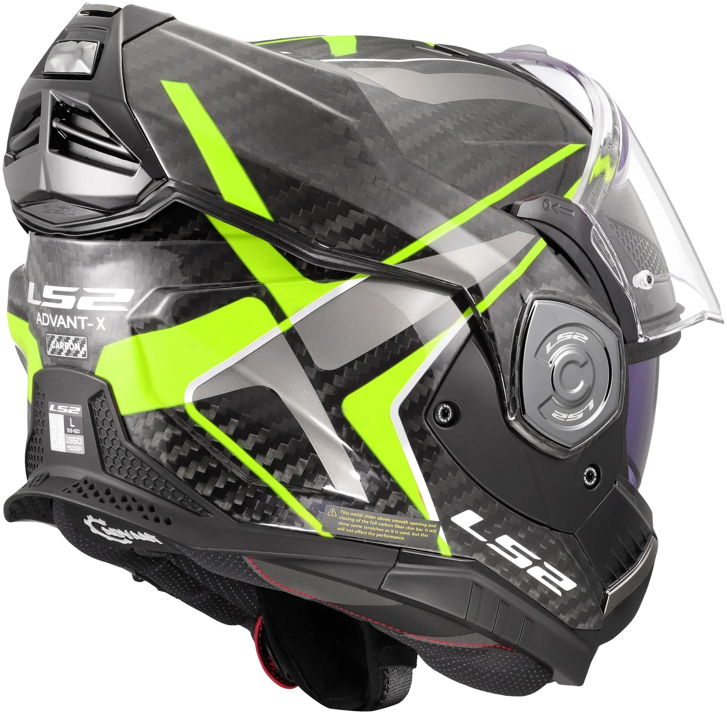 LS2 klapphelm ff901 advant x carbon future ii helmet advant x carbo future ii h-v yellow size